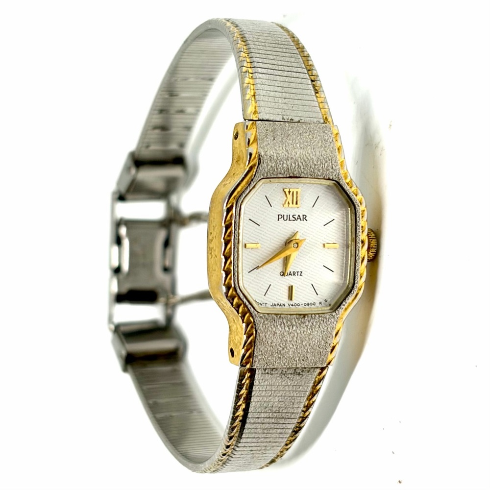 Vintage Pulsar Watch Women’s Gold & Silver Tone Stainless Steel New Battery